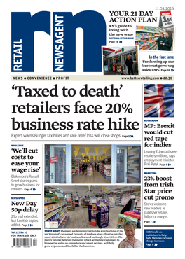 'Taxed to Death' Retailers Face 20% Business Rate Hike