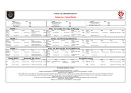 Official Fixture Draws Heritage