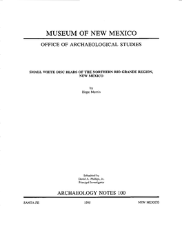 Museum of New Mexico Office of Archaeological Studies