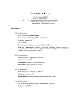 Curriculum Vitae