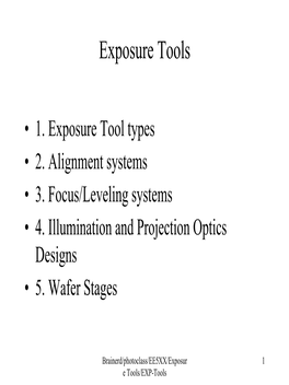 Exposure Tool Lecture