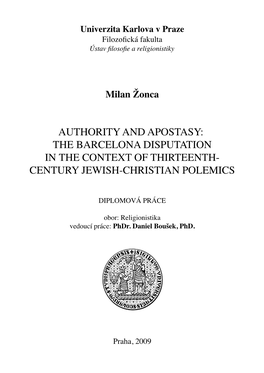 Century Jewish-Christian Polemics