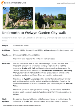 Knebworth to Welwyn Garden City Walk