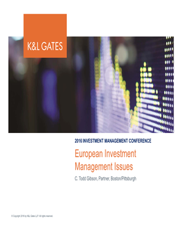 European Investment Management Issues C