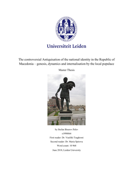 The Controversial Antiquisation of the National Identity in the Republic of Macedonia – Genesis, Dynamics and Internalisation by the Local Populace