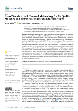 Use of Simulated and Observed Meteorology for Air Quality Modeling and Source Ranking for an Industrial Region