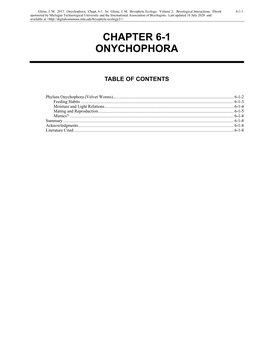 Chapter 6-1 Onychophora