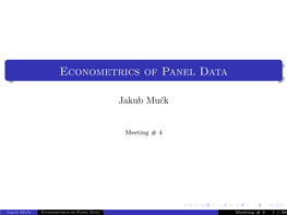 Econometrics of Panel Data