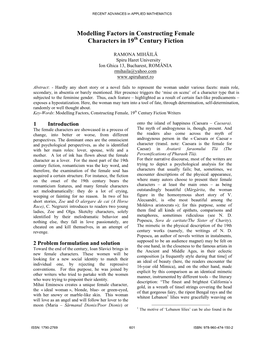 Modelling Factors in Constructing Female Characters in 19 Century