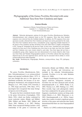 Phylogeography of the Genus Pisolithus Revisited with Some Additional Taxa from New Caledonia and Japan