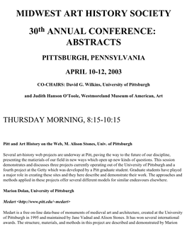 2003 Conference Abstracts
