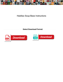 Haidilao Soup Base Instructions