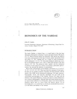Bionomics of the Nabidae
