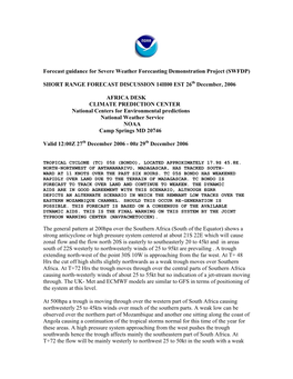 Forecast Guidance for Severe Weather Forecasting Demonstration Project (SWFDP)