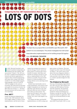Comparing the Free .NET Implementations Mono and Dotgnu LOTS of DOTS