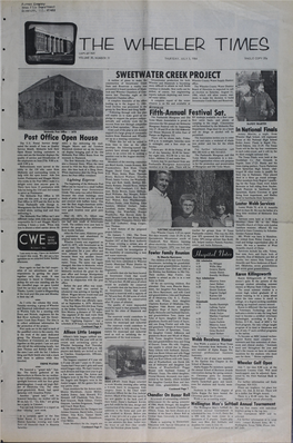 THE WHEELER TIMES (USPS 681-960) VOLUME 50, NUMBER 31 THURSDAY, JULY 5, 1984 SINGLE COPY 20T