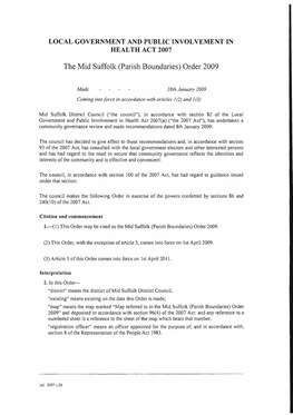 The Mid Suffolk (Parish Boundaries) Order 2009