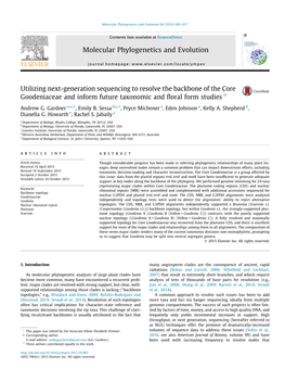 Utilizing Next-Generation Sequencing to Resolve the Backbone of the Core Goodeniaceae and Inform Future Taxonomic and Floral