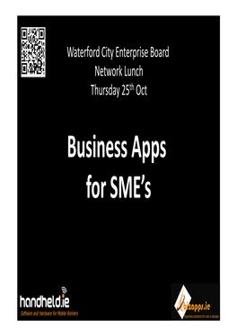 Business Apps for SME's for SME's