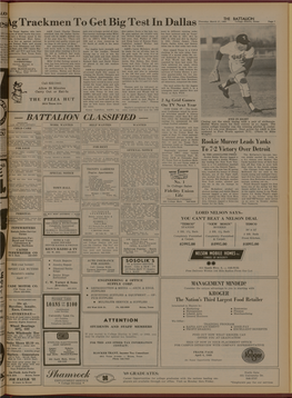 Esig Trackmen to Get Big Test in Dallas Thursday, March 27, 1969 College Station, Texas Page 7