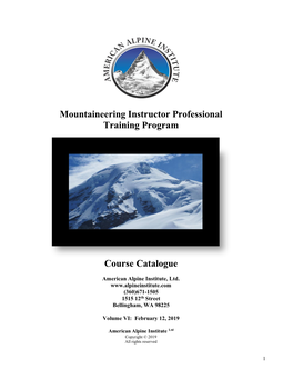 Mountaineering Instructor Professional Training Program