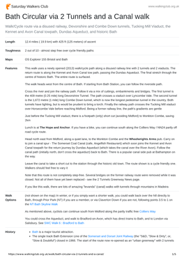 Bath Circular Via 2 Tunnels and a Canal Walk