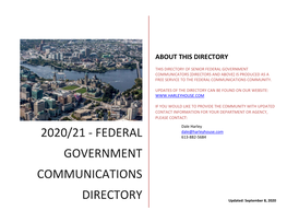 Federal Government Communications Directory P a G E | 1