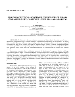 Sedimentology of Hettangian to Middle Eocene Rocks Of