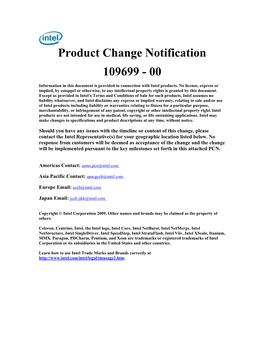 Product Change Notification 109699