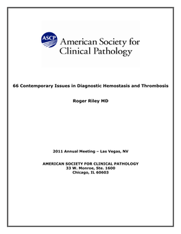 ASCP Coag Handout