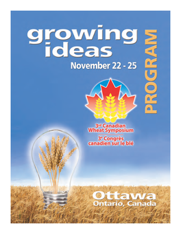 3Rd Canadian Wheat Symposium 3E Congrès Canadien Sur Le Blé