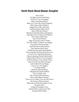 Yacht Rock Song List.Pages