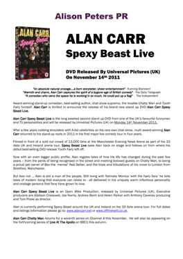 ALAN CARR Spexy Beast Live