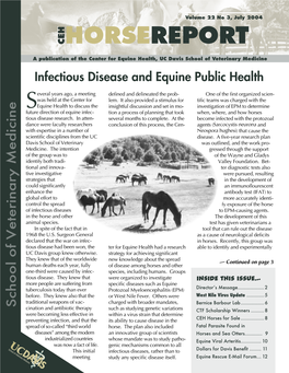 UC Davis Center for Equine Health Horse Report, July 2004