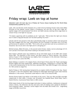 Friday Wrap: Loeb on Top at Home