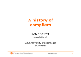 A History of Compilers