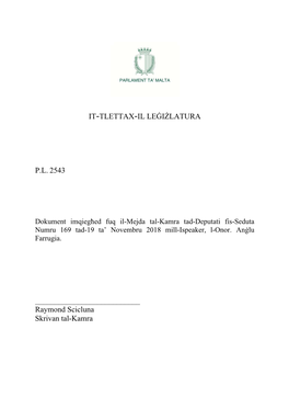 It-Tlettax-Il Leġiżlatura Pl 2543