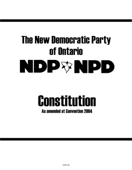 Constitution of the New Democratic Party of Ontario