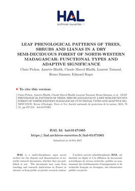 Leaf Phenological Patterns of Trees