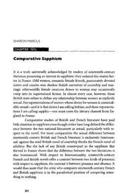 Comparative Sapphism