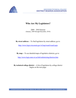 Who Are My Legislators?