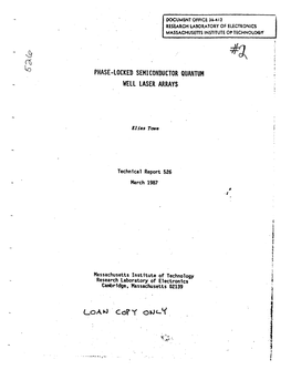 PHASE-LOCKED SEMICONDUCTOR QUANTUM WELL LASER ARRAYS I