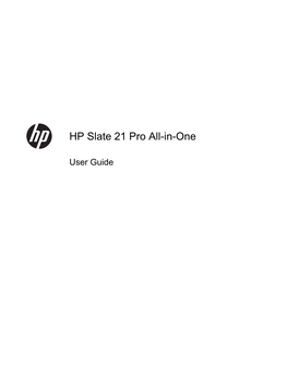 HP Slate 21 Pro All-In-One User Guide