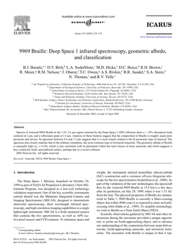 9969 Braille: Deep Space 1 Infrared Spectroscopy, Geometric Albedo, and Classiﬁcation