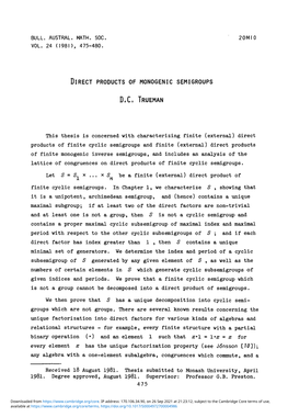 Direct Products of Monogenic Semigroups