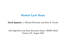 Rooted Cycle Bases