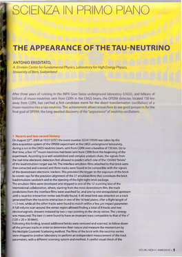 The Appearance of the Tau-Neutrino