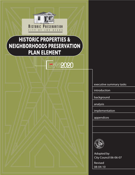 Historic Properties and Neighborhoods Preservation Plan
