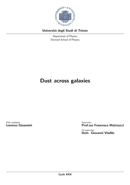 Dust Across Galaxies