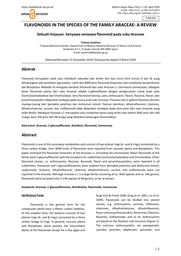 Flavonoids in the Species of the Family Araceae: a Review